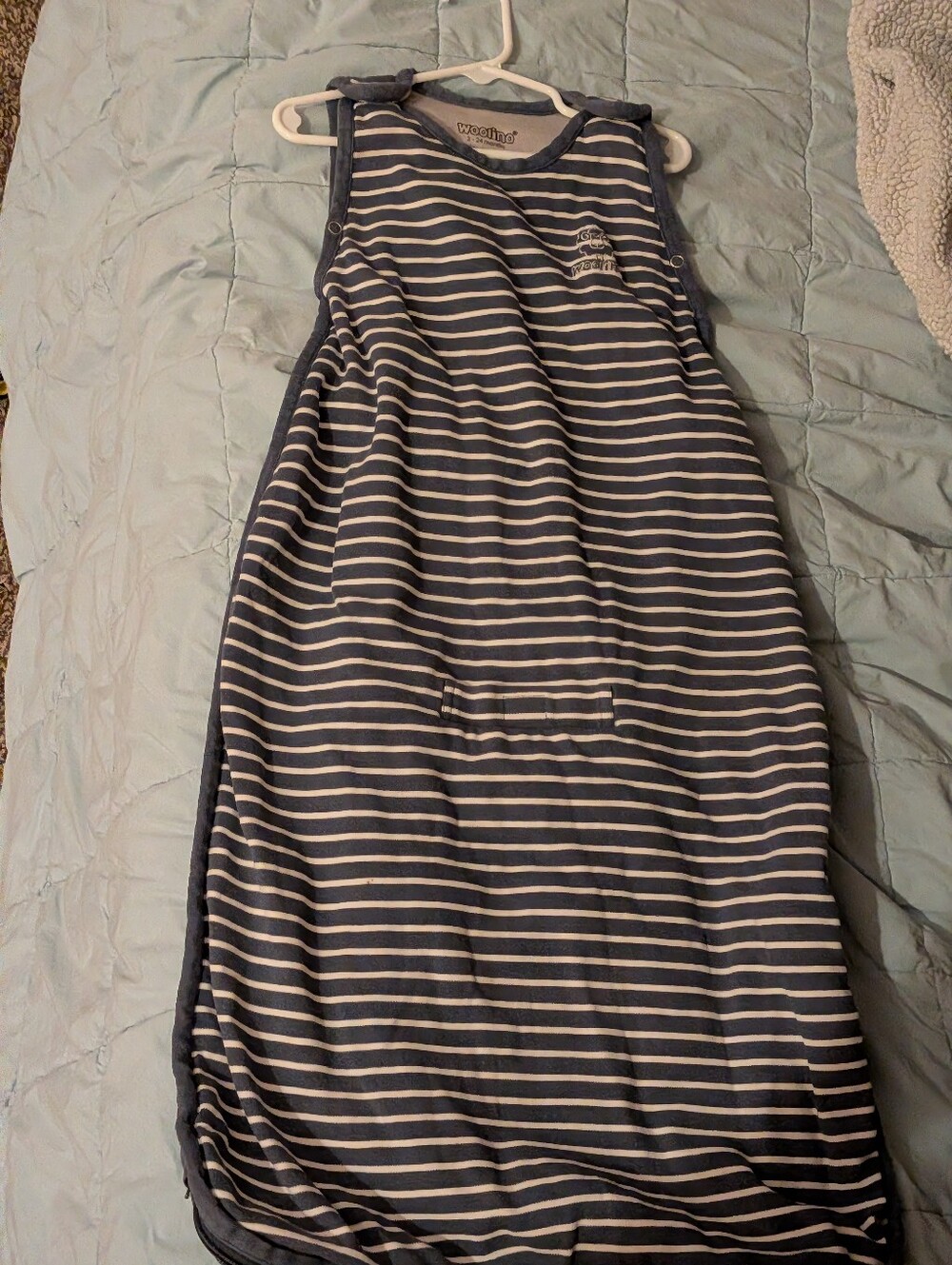 Woolino Navy & White Striped Baby Sleep Sack